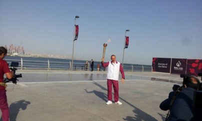 “Bakı 2015” məşəli İlham Əliyevdə  – FOTOLAR