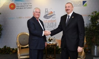 İlham Əliyev ABŞ dövlət katibi ilə görüşüb