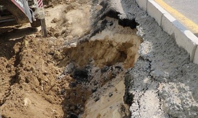 Prezidentin 2 həftə öncə açılışını etdiyi yol çöküb