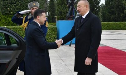 İlham Əliyev Vladimir Zelenski ilə görüşüb