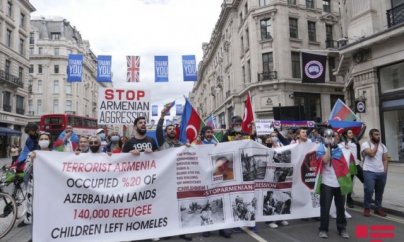 Londonda erməni təcavüzünə qarşı aksiya