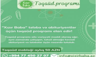 Abituriyent və tələbələrə “Xızır Baba təqaüdü