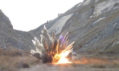 Ağdamda idarə rəisi minaya düşüb