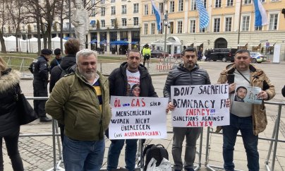 Mühacirlər Münhendə İlham Əliyevə etiraz etdilər