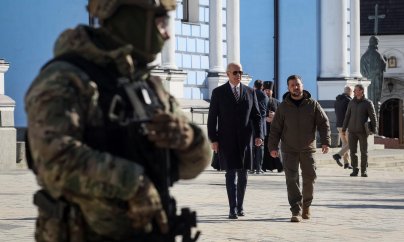 Bayden müharibənin ildönümü ərəfəsində Kiyevə gəldi