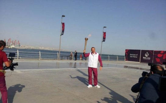 “Bakı 2015” məşəli İlham Əliyevdə  – FOTOLAR