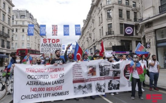 Londonda erməni təcavüzünə qarşı aksiya