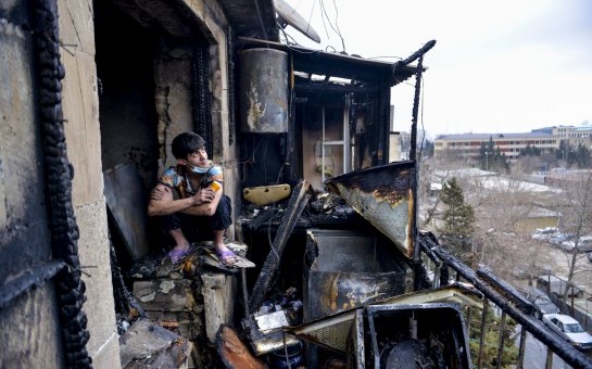 Bakıda məcburi köçkünlərin binasında yanğın olub