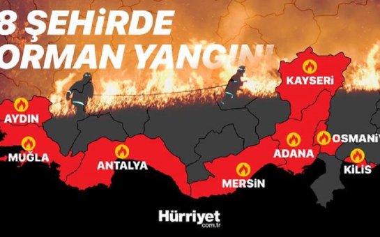 Türkiyənin 7 bölgəsində yanğın: əhali və turistlər evakuasiya edilir
