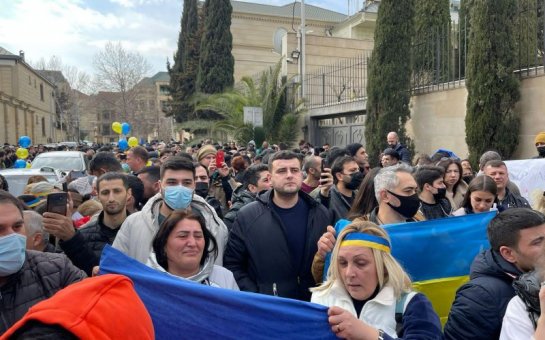 Azərbaycanda Ukraynaya dəstək mitinqi keçirilib